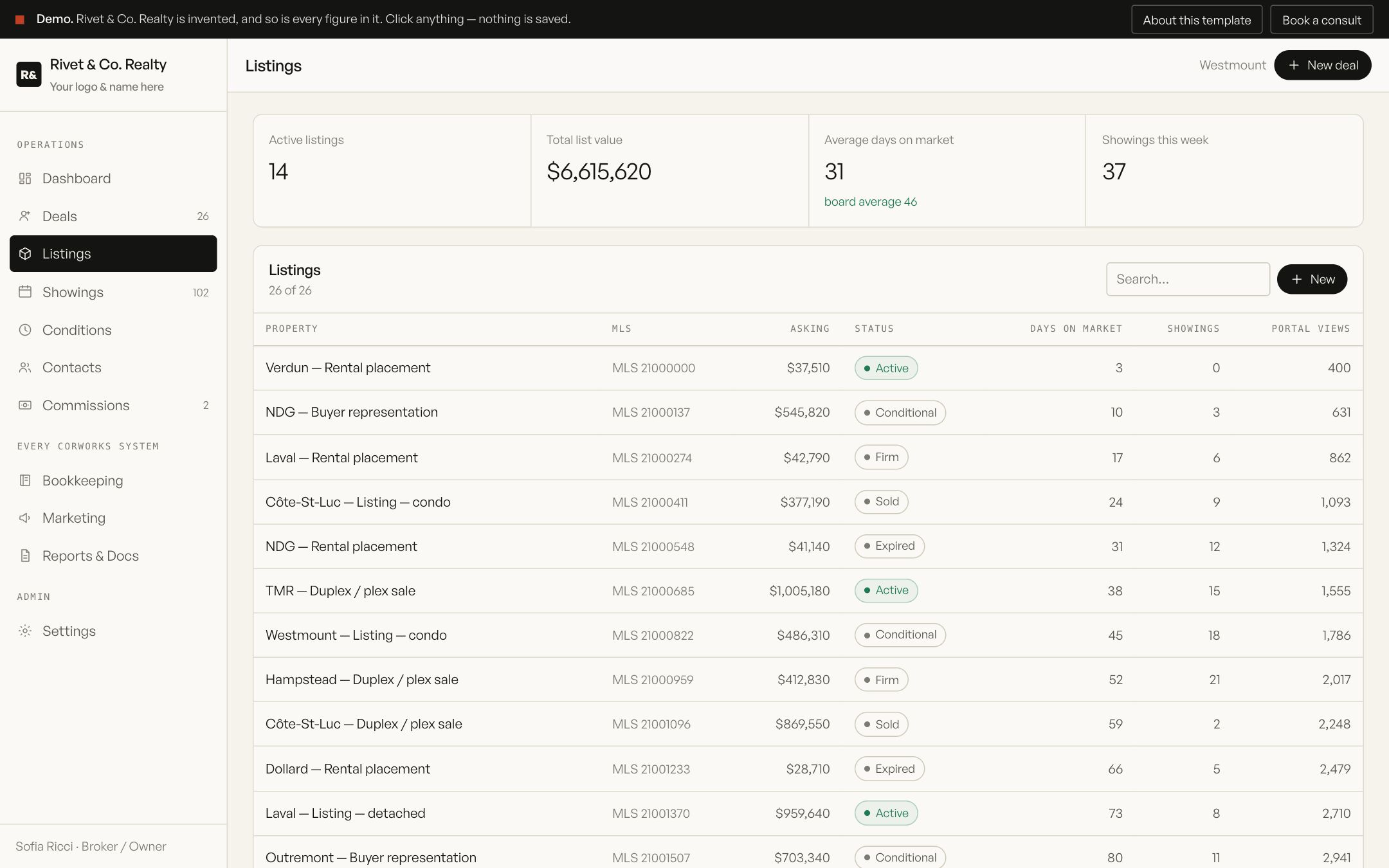 Real estate & property demo
